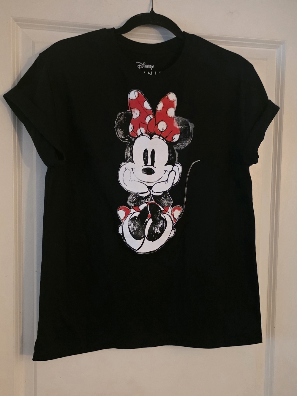 Disney Black Tee with Red Polka-Dot Minnie Bow
